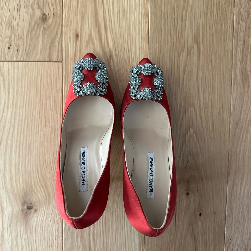Manolo Blahnik Red high heel wedding